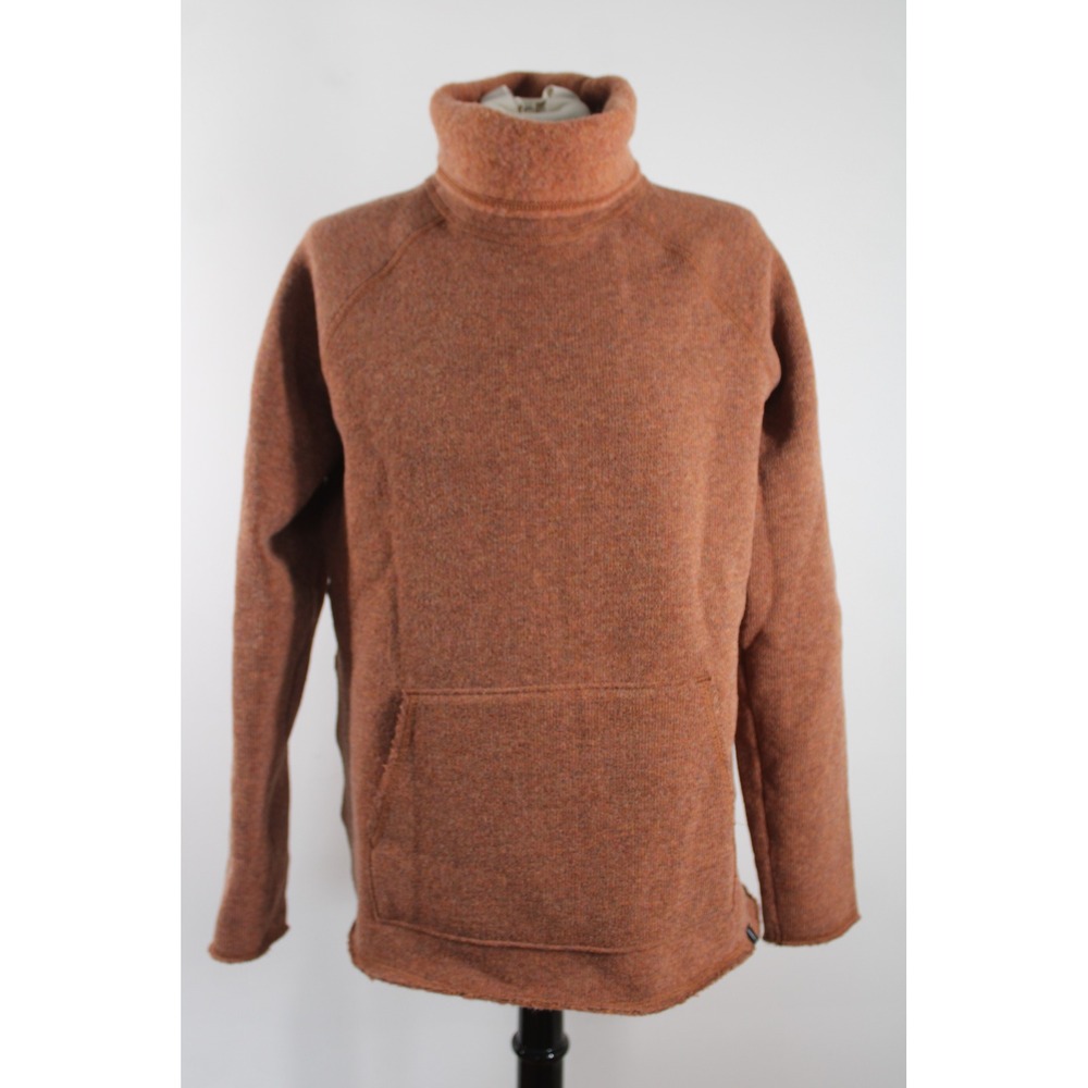 Duckworth Women's M Rust Orange Powder Hoody Merino Wool Funnel Neck Pullover
